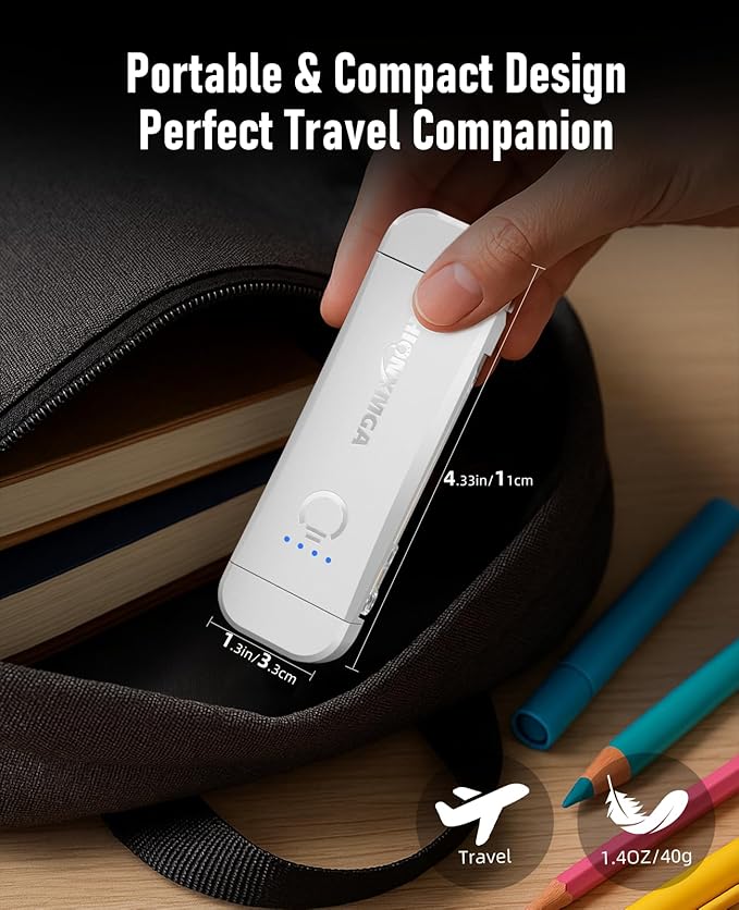 HIONXMGA Book Reading Light,Silent Touch Books Lamp for Reading in Bed,Rechargeable Clip on Booklight with 3 Amber Colors & 7 LEDs Precise Dimming for Eye Caring Night Reading,Book Lovers,Kids,White