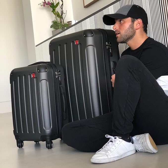 DUKAP INTELY Hardside Luggage Set with Spinner Wheel | Spacious Traveling Suitcase, Travel Suitcases with TSA Lock and Ergonomic GEL Handle | 3 Piece Set (20"/28"/32") | Grey
