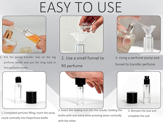 5ml Perfume Travel Refillable Bottle Perfume Atomizer, Travel Size Perfume Bottle,12pcs Glass Bayonet Mount Fragrance Atomizers for Trip, Leak-proof Cologne Sprayer Bottles