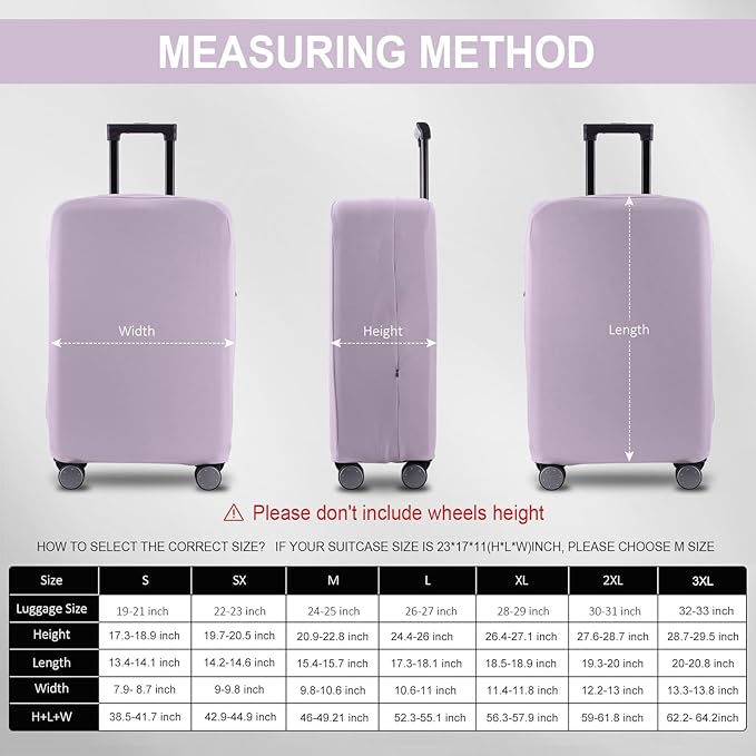 Travel Luggage Cover - Scratch-Resistant Fit 19-31 Inch, Lavender Purple, 2XL (30-31 inch)