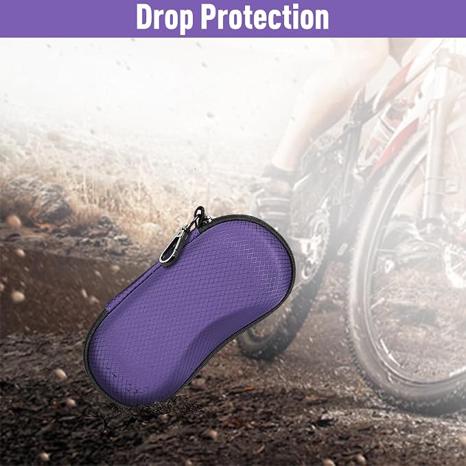 FINTIE Sunglasses Case, Hard EVA Shell Shockproof Sport Glasses Case with Metal Carabiner Travel Zipper Eyeglasses Holder