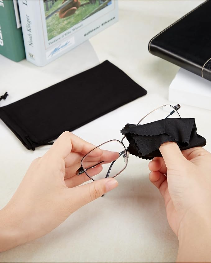 Flutesan 40 Pack Microfiber Case Pouch Bag Glasses Sunglasses Case with 2 Pieces Cleaning Cloth