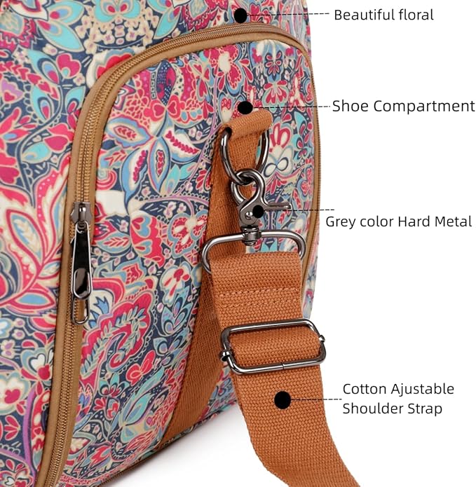 BAOSHA Beautiful Garment Bag Travel Duffle Bag Hybrid Hanging Suit Luggage Bag for Women XZ-03 (Flower)