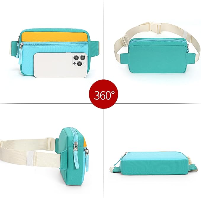 Fanny Pack Birthday Graduation Gifts for 7 8 9 10 11 12 13 Year Old Teen Girls Her Kids, Preppy Cute Trendy Stuff Colorblock Crossbody Bag Adjustable Belt Bags for Travel Essentials