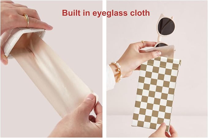 eyeglasses bag Soft Glasses bag, Portable Squeeze Top Sunglasses Case Travel for Women Girls