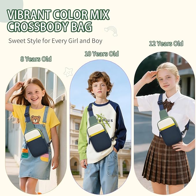 Birthday Gifts for 8 9 10 11 12 Year Old Teens Girls Kids, Fanny Pack Crossbody Bag Sling Belt Bags Purse, Dorm Travel Essentials for Girls Fashion, Preppy Tween Teen Girl Gift Trendy Stuff