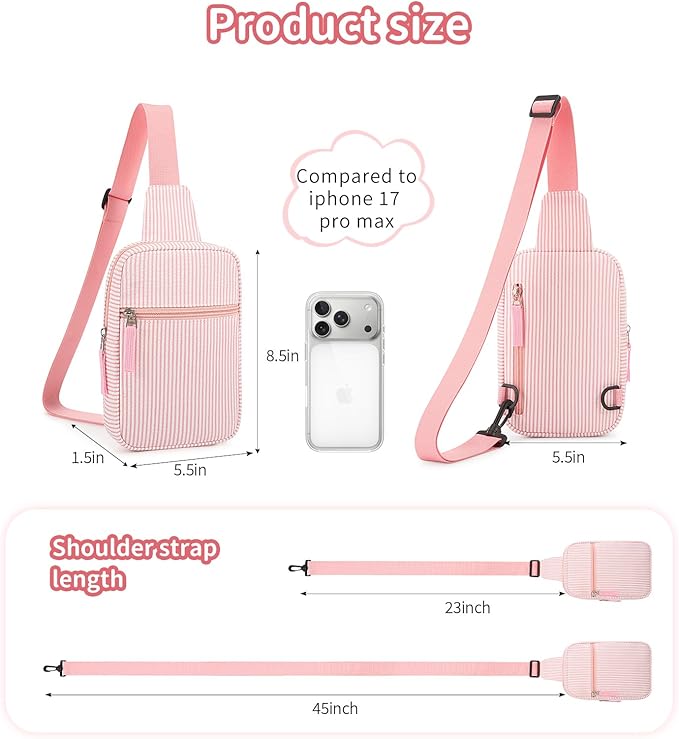 Birthday Gifts for 8 9 10 11 12 Year Old Teens Girls Kids, Fanny Pack Crossbody Bag Sling Belt Bags Purse, Dorm Travel Essentials for Girls Fashion, Preppy Tween Teen Girl Gift Trendy Stuff