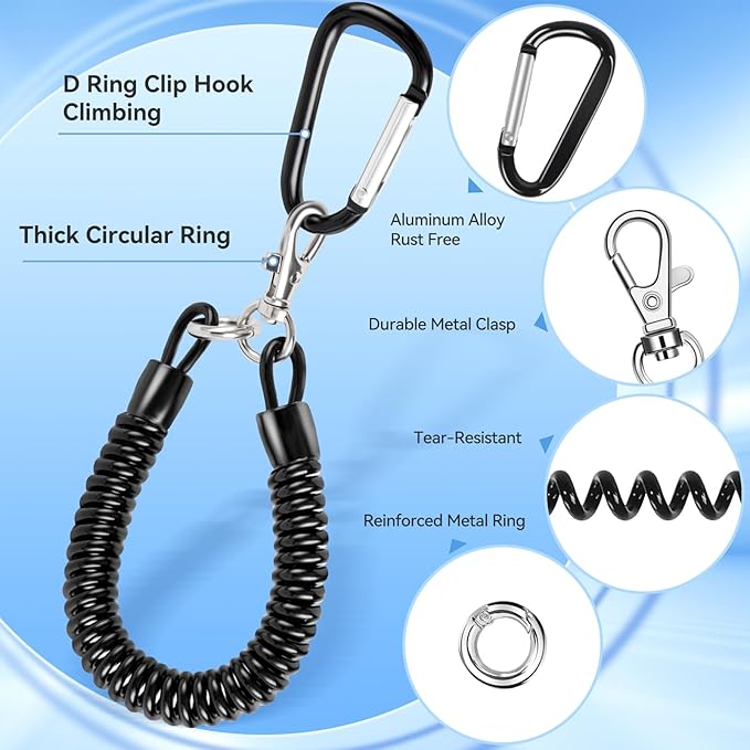 SHANSHUI Phone Lanyard Tether, Stretchy Phone Strap Patch Anchor Outdoor Climbing Hook Compatible for Most Smartphones