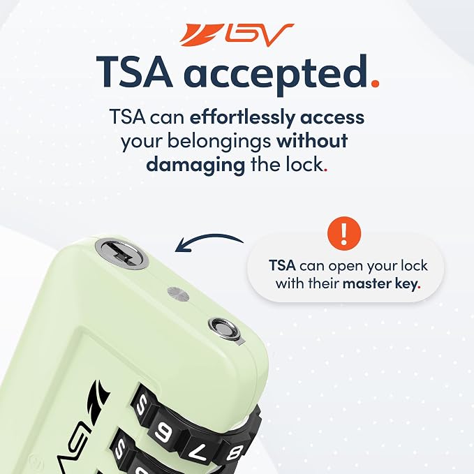 TSA Accepted Luggage Travel Lock, Set-Your-Own Combination Lock for School Gym Locker, Luggage Suitcase Baggage Locks, Filing Cabinets, Toolbox, Case (Mint Green, 1 Pack)