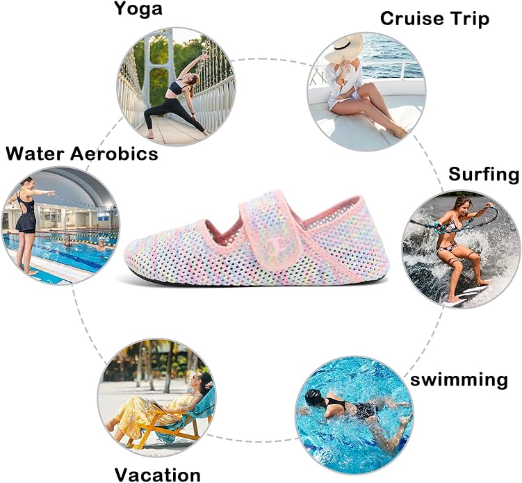 Water Shoes for Women Men Barefoot Beach Swim Aqua Socks Summer Wide Slides Sandals Quick Dry Pool River Sea Sock Shoes