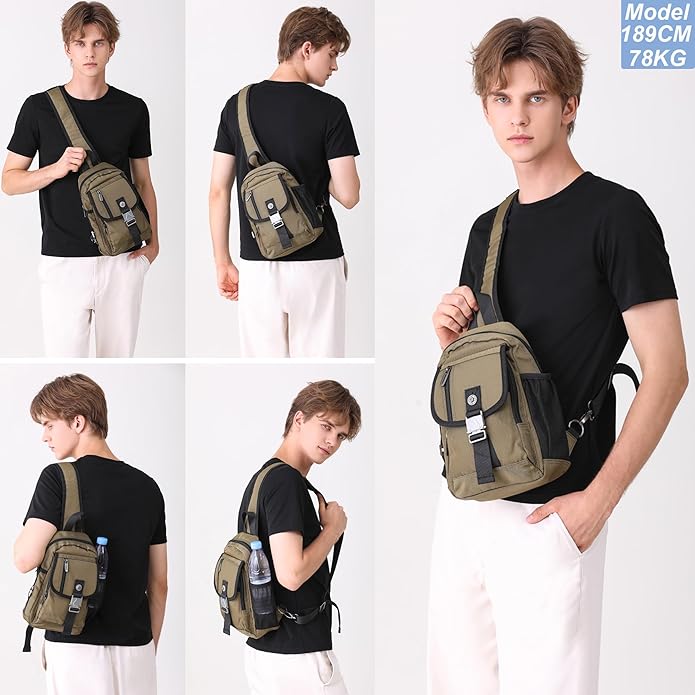 NICGID Sling Bag Chest Shoulder Backpack Crossbody Bags for Tablet Laptop Outdoor Hiking Men Women