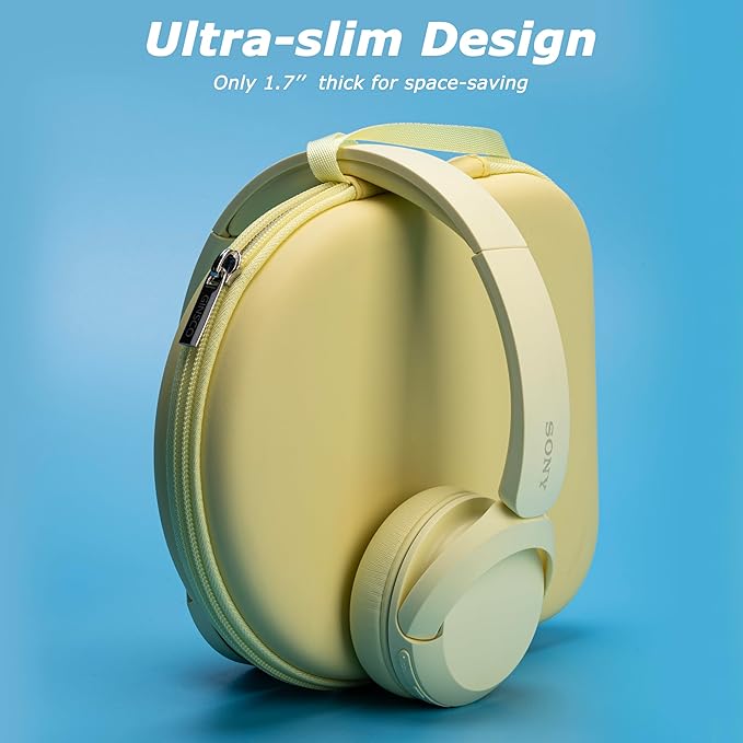 Ginsco Case Compatible with Sony WH-CH520 Wireless Headphones Bluetooth On-Ear Headset with Microphone, with JBL Tune 510BT/520BT/500BT Ultra-Slim Hard Shell Case for On Ear Headphones (Butter Yellow)