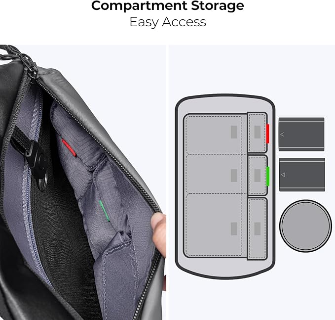 K&F CONCEPT Camera Sling Bag Crossbody Bag Waterproof Camera Shoulder Backpack DSLR/SLR/Mirrorless Camera Case