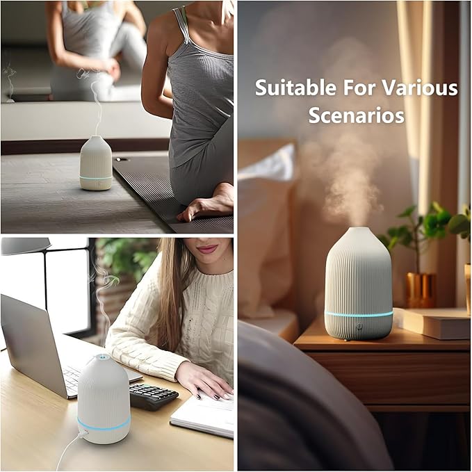 Diffuser,USB Plug-in Car Portable Aromatherapy Diffuser,Essential Oils for Diffusers with 7 Colors Lights 2 Switch Mode Waterless Auto Off for Car Home Office Room (USB Power)