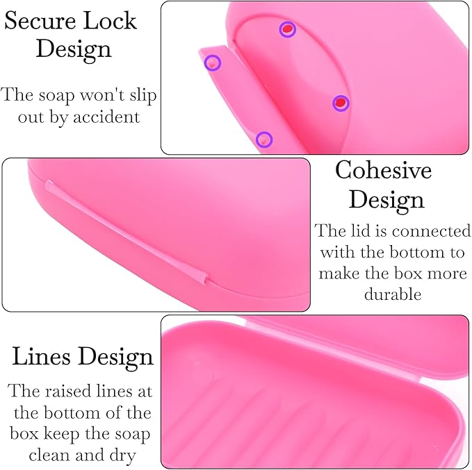 AVLA 20 Pack Travel Soap Case, Small Plastic Bar Soap Box Holder, Portable Soaps Dish with Lid, Compact Soaps Savers Container for Shower, Bathroom, Camping, Gym, Trip, 5 Assorted Colors