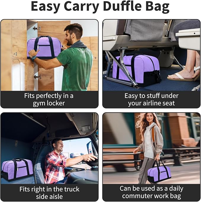 Apenze Small Gym Bag 14 inch lightweight Carry On Mini Duffel Bag for Travel Sport - Purple
