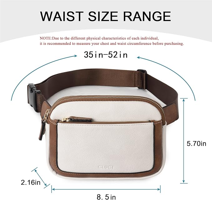 CLUCI Fanny Packs for Women Cross body, Belt Bag for Women, Mini Everywhere Crossbody Waist Bag Adjustable Strap, Vegan Leather Women's Fanny Pack