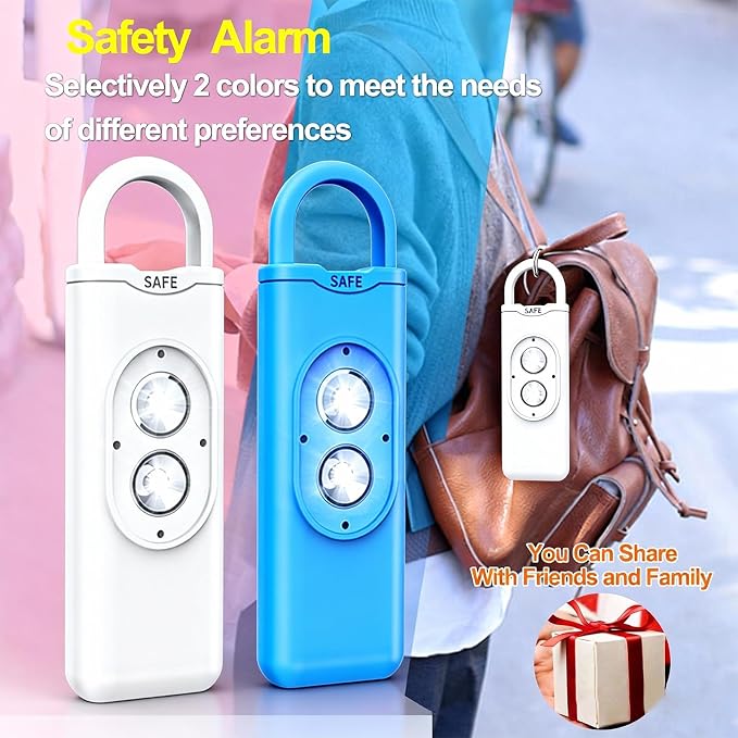 Halo-Siren Alarm, HaloSiren Personal Safety Alarm - Travel Safe Alarm with 130db Loud and LED Strobe Light, Safety Keychain Compatible with Bags, Keys, Backpacks (Purple)