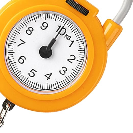 Handheld Scale, Small Food Weighing Scale 22lb Load Capacity High Accuracy Portable Kitchen Spring Scale for Household (Yellow)