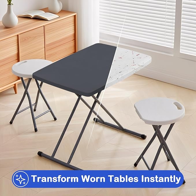 Wolkemer 2 Pack Grey Fitted Tablecloth 20x30 Inch Rectangle Elastic Edges Table Cloth, Spandex Stretch Table Cover with Machine Washable Fabric for Wedding Party Picnic Dining Indoor Outdoor
