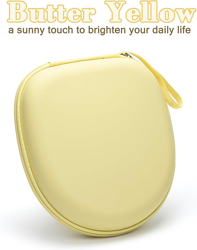 Ginsco Universal Headphone Case Compatible with JBL Tune 510BT 720BT, Sony WH-CH 720N/WH-CH520, with Sony/JBL/Soundcore Life Q20i Q30/BERIBES/TOZO/KVIDIO etc Wireless Headphones (Butter Yellow)