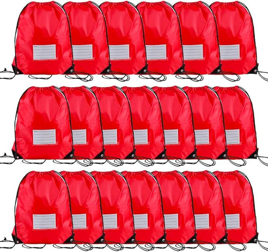 20 Pcs Drawstring Bags,Bulk Draw String Backpack, DIY Gym Sports Cinch Bag Sackpack for Women Men, Red