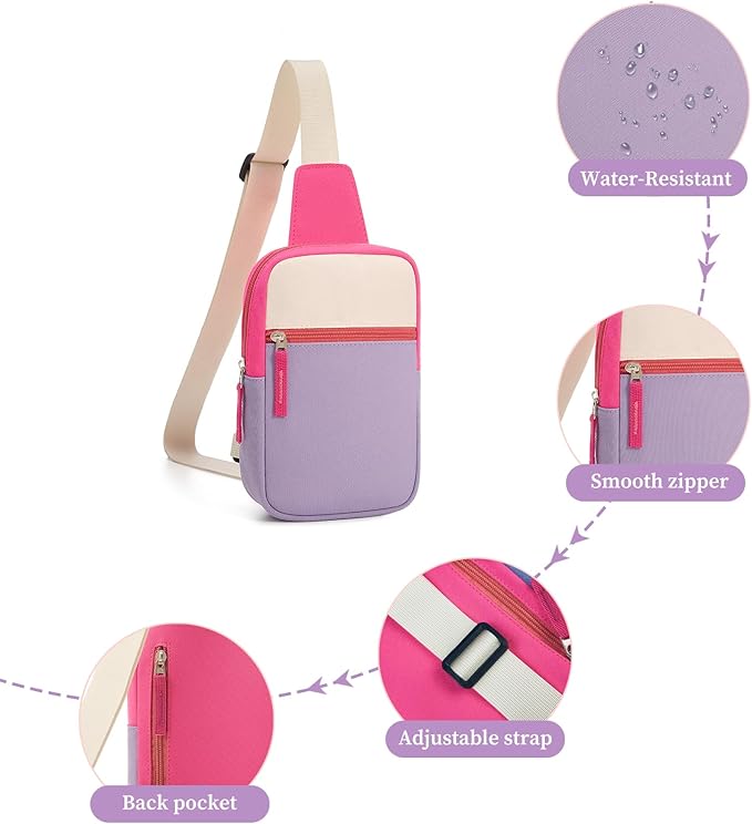 Birthday Gifts for 8 9 10 11 12 Year Old Teens Girls Kids, Fanny Pack Crossbody Bag Sling Belt Bags Purse, Dorm Travel Essentials for Girls Fashion, Preppy Tween Teen Girl Gift Trendy Stuff