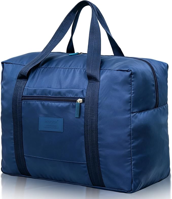 Travel Duffel Bag Lightweight Foldable Travel Bag for Women and Men Waterproof Tote Carry On Luggage Bag Weekender Overnight Bag (Blue)