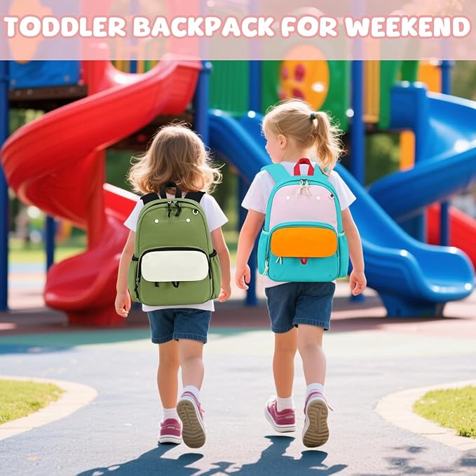 BTOOP Kids Backpack for Boys Girls 3-6, Preschool Kindergarten Backpack with Insulated Lunch Compartment & Chest Strap, Cute Lightweight School Travel Bag Fits A4 Folder