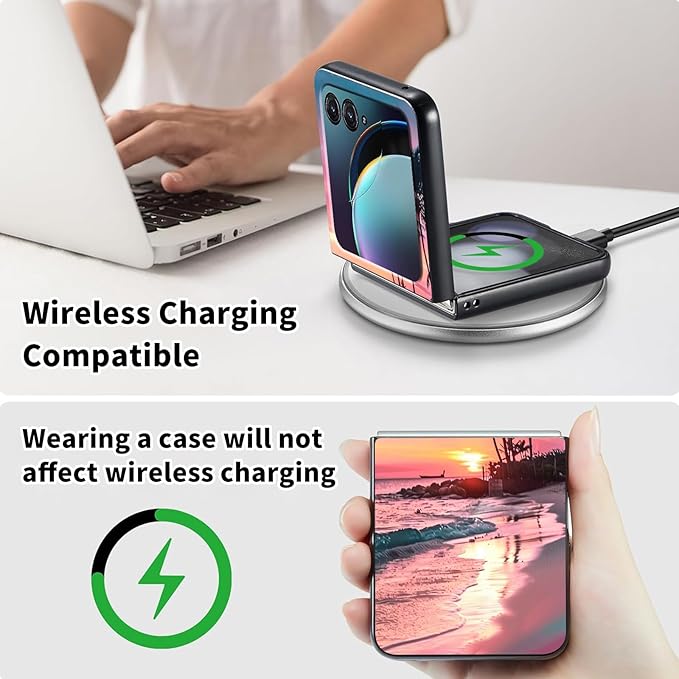 for Motorola Razr Plus 2025 Case,for Razor Plus 2025 Phone Case Cute Slim Hard PC Ultra-Thin Anti-Scratches Shockproof Protective Cover,See Beach Sunset