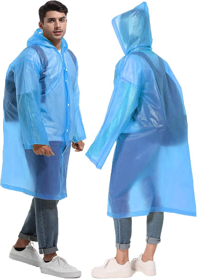 Rain Ponchos for Adults Reusable Raincoats Survival Heavy Duty Military Impermeable 2 Packs Rain Coat…