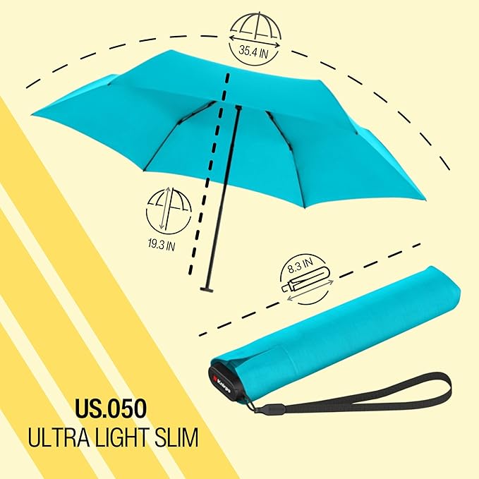 Knirps US.050 Ultra Light Pocket Size Manual Rain Umbrella with Carrying Case