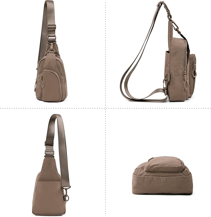 ODODOS Sling Bag with Adjustable Straps Crossbody Chest Bag Lightweight Backpack for Casual Traveling Hiking
