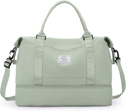 Travel Duffel Bag with Shoes Compartment, Overnight Weekender Bags for Women,Carry on Personal Item Bag