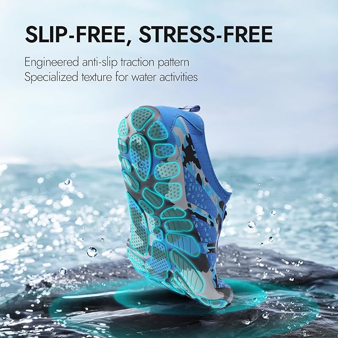 ATHMILE Hiking Barefoot Water Shoes for Women Men Beach Swim Aqua Pool River Quick Dry Athletic Wide Toe Outdoor Sport Kayaking Boating Rock Climbing Yoga Lake