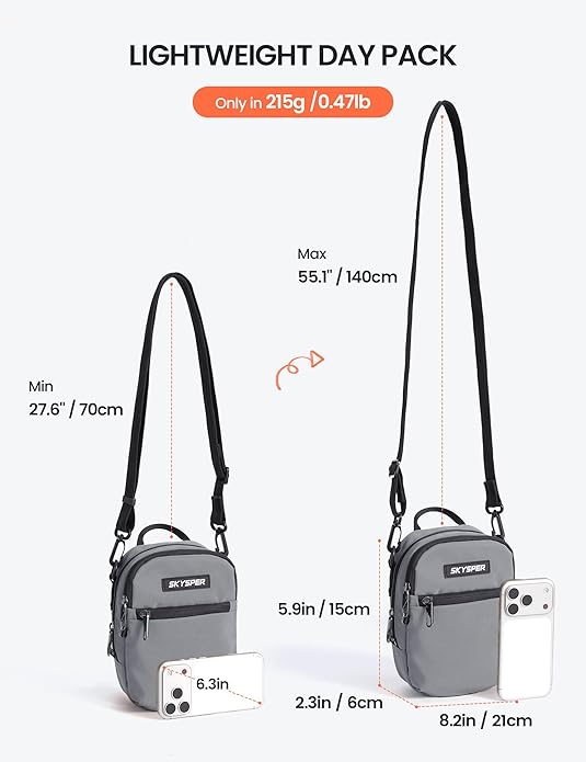 SKYSPER Small Anti Theft Crossbody Sling Bag RFID Cross Body Bag Travel Shoulder Daypack