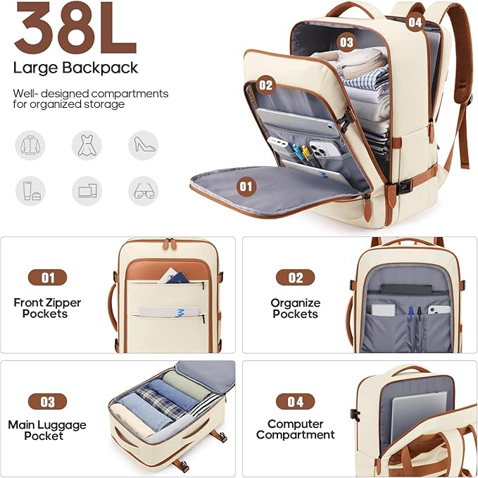 7 Piece Luggage Sets with Premium YKK Zipper, 20/24/28in PC Hardside Suitcase With Spinner Wheels, Luggage Airline Approved, Durable Suitcase Sets with TSA Locks for Travel