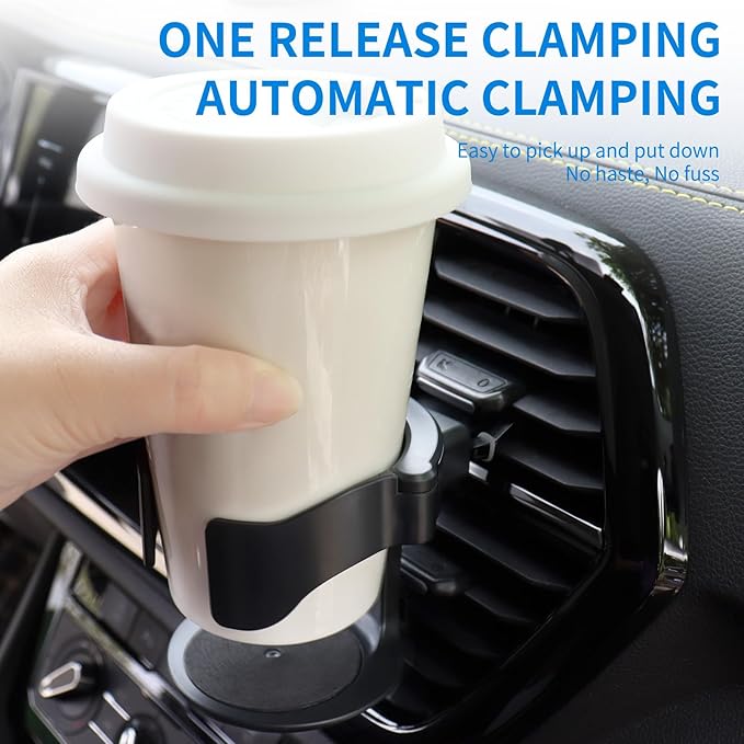 QIIYCCE Cup Holder for Car, Cup Holder Expander for Car Air Vents, Car Ashtray Holder, Suitable for Cars and Trucks with Horizontal Blade Vents (1PCS)
