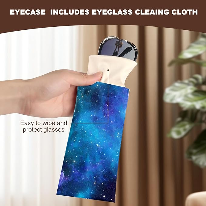 Anikathy 2Pcs Sunglass Eyeglass Glasses Case Soft PU Leather with Cleaning Cloth Cute Glasses Pouch Bag for Men Women Girs
