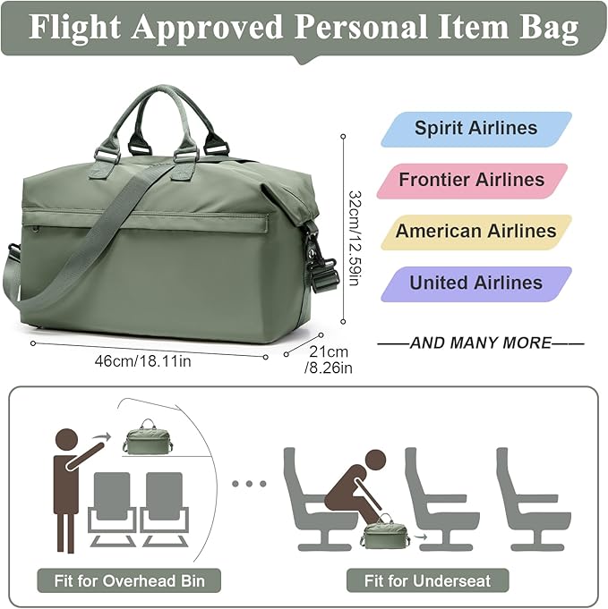 Travel Duffel Bag,Carry-On Overnight Weekender Bags for Women,Personal Item Travel Bag with Shoes Compartment,Sports Gym Bag