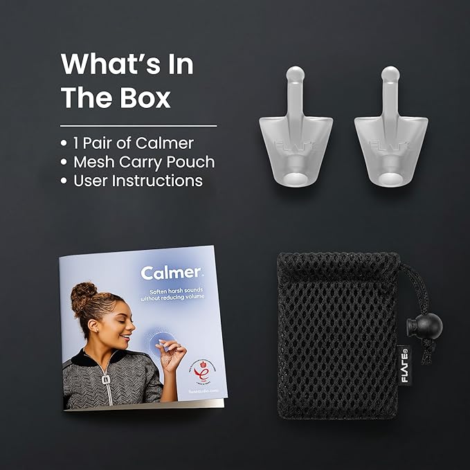 Flare Audio Calmer | Noise Reducing Ear Plugs Alternative | Silicone Reusable Ear Plugs for Noise Sensitivity, Focus and Travel | Ear Plugs for Noise Reduction (Standard, Translucent)