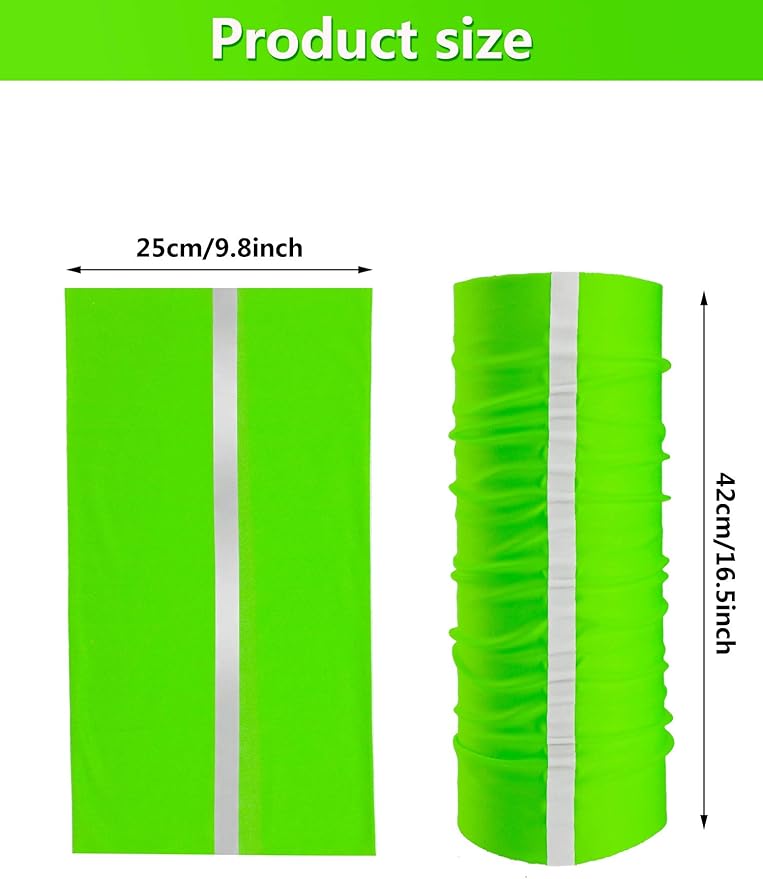SATINIOR 8 Pcs Neck Gaiter Face Mask, Reflective Summer UV Protection Cooling Scarf Neon Breathable Bandana for Men Women
