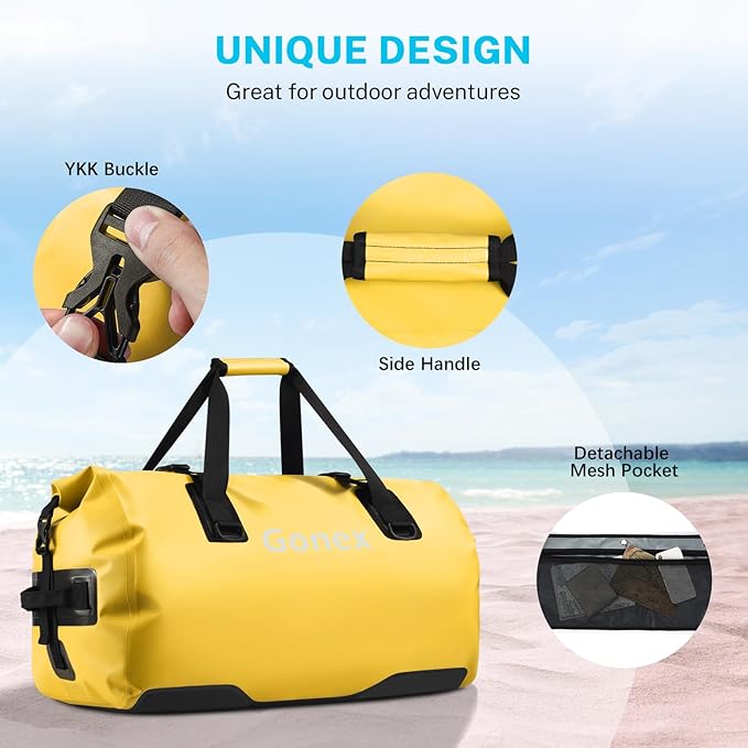 Gonex Extra Large Waterproof Duffle Travel Dry Duffel Bag Heavy Duty Bag with Durable Straps & Handles for Kayaking Paddleboarding Boating Rafting Fishing