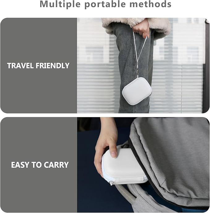 Computer Memory Card Readers Organizer Case Compatible with SD Card Reader, USB C SD Card Reader, TF Card, Micro SD Card, Portable Memory Card Accessories Storage Bag Travel Case, White