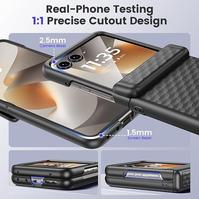 VEGO for Motorola Razr 2026/2025/2024 Case with Screen Protector [Compatible with MagSafe][Hinge Protection] Hard PC hockproof Protective Magnetic Cover for Moto Razr 2026/2025 Case- Cube Black
