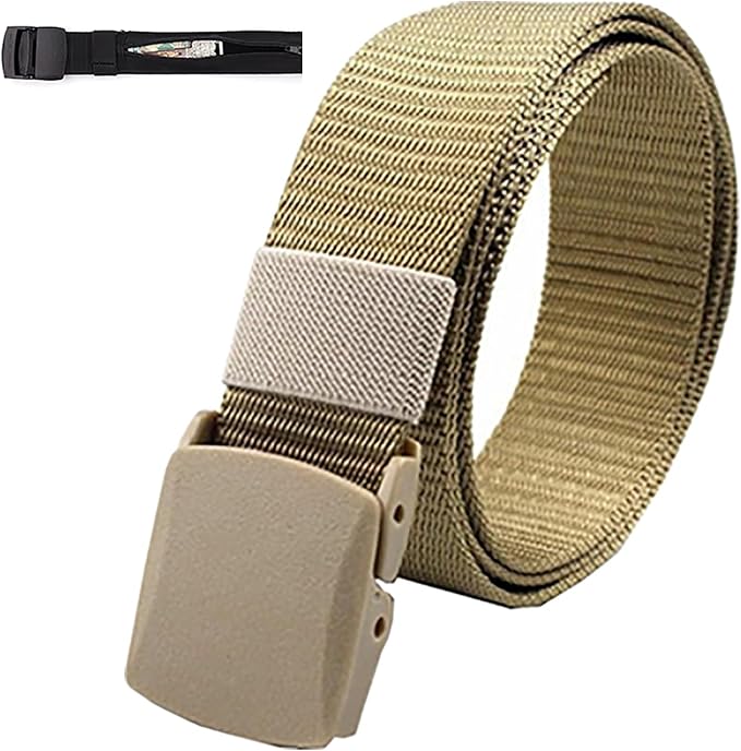 Money Belt for Men Security Belt with Hidden Money Compartment Pocket, Cashsafe Anti-Theft Wallet Non-Metal Buckle