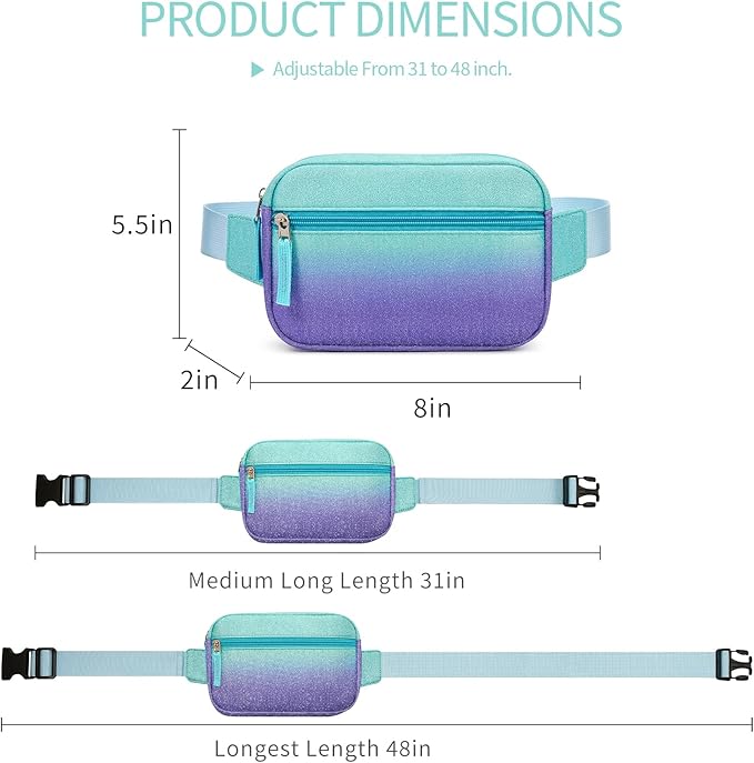Fanny Pack Birthday Graduation Gifts for 7 8 9 10 11 12 13 Year Old Teen Girls Her Kids, Preppy Cute Trendy Stuff Colorblock Crossbody Bag Adjustable Belt Bags for Travel Essentials
