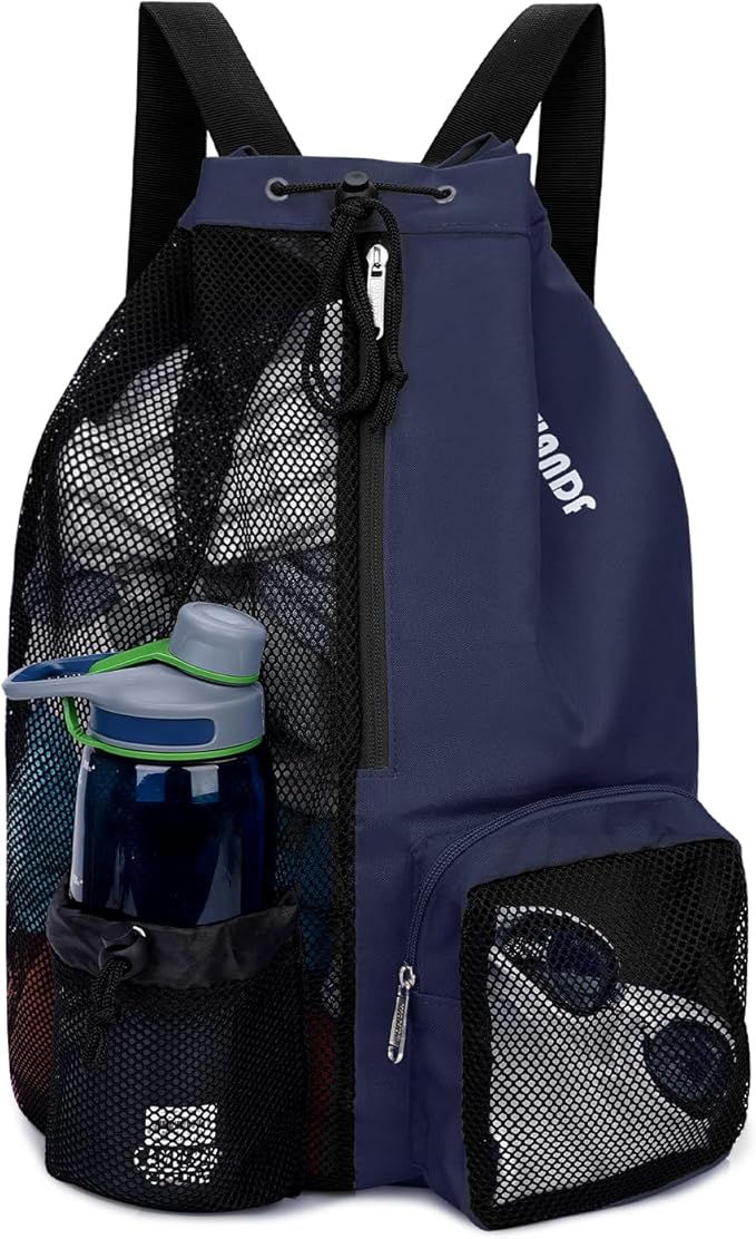 WANDF Swim Bag Mesh Drawstring Backpack with Wet Pocket for Swimming, Gym, and Workout Gear
