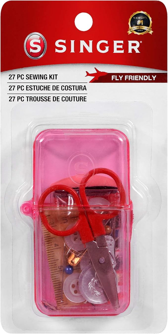 SINGER 01927 Travel Sewing Kit in Case, Assorted Colors, Multicolor