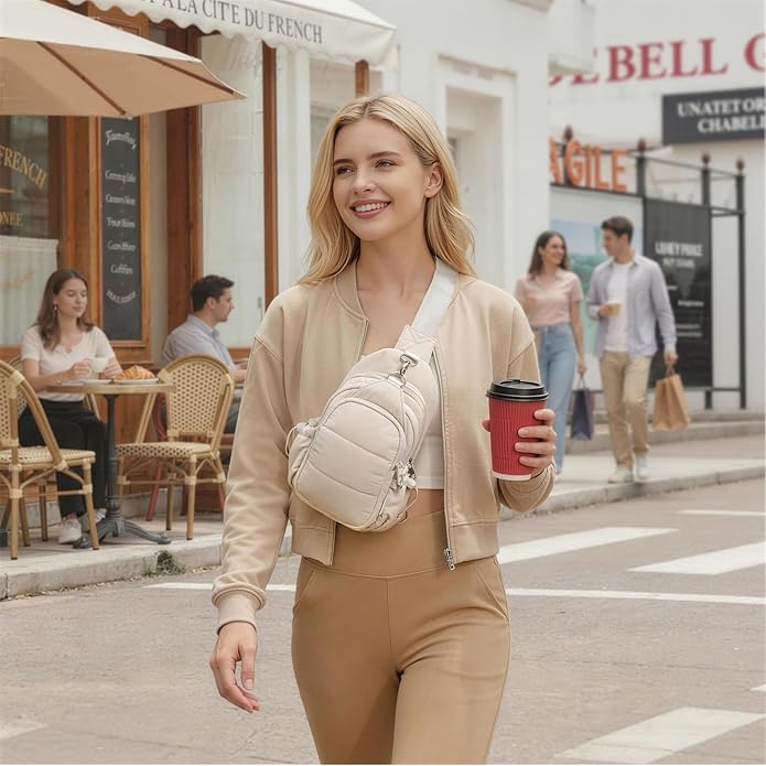 TOPEAST Sling Bag for Women, Anti-Theft Crossbody Bag with RFID Blocking & Water Bottle Holder for Travel, Water-resistant